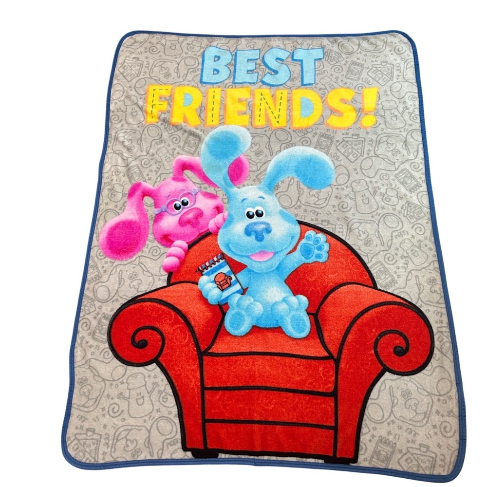 Nickelodeon Blues Clues & You Best Friends Fleece Throw Blanket Blue Magenta - Picture 1 of 7